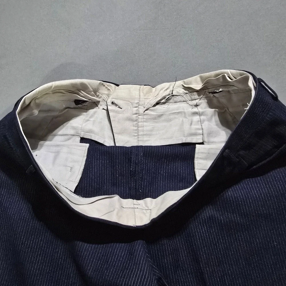 Paul Rene Suit Mens 46R 41x29 Navy Pinstripe 2-Piece Blazer Set vintage